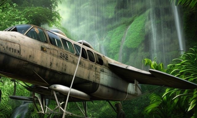 Old Airplane in the Jungle