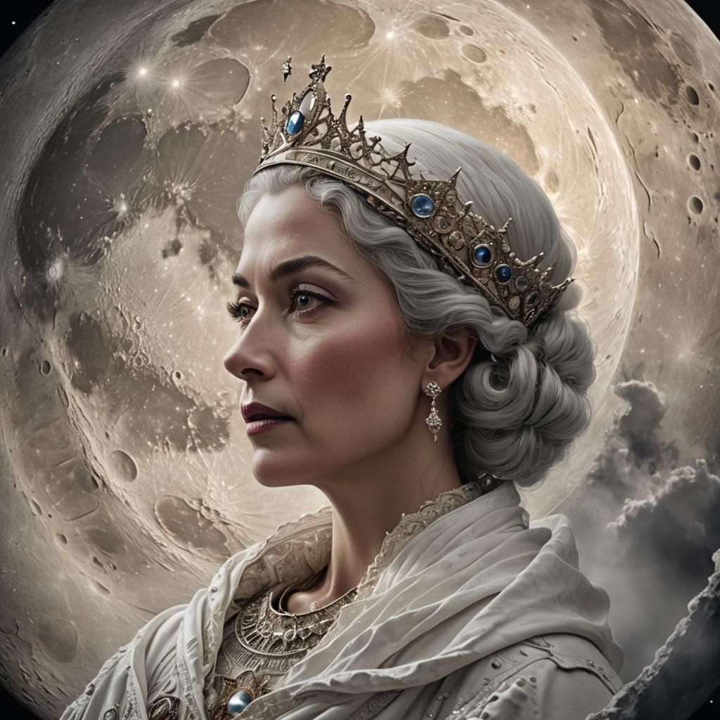 Queen on the Moon in Ethereal Light