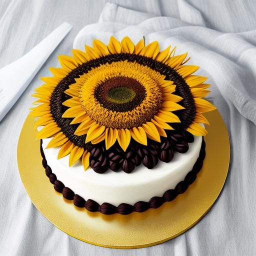 Sunflower Petal Cake Presentation