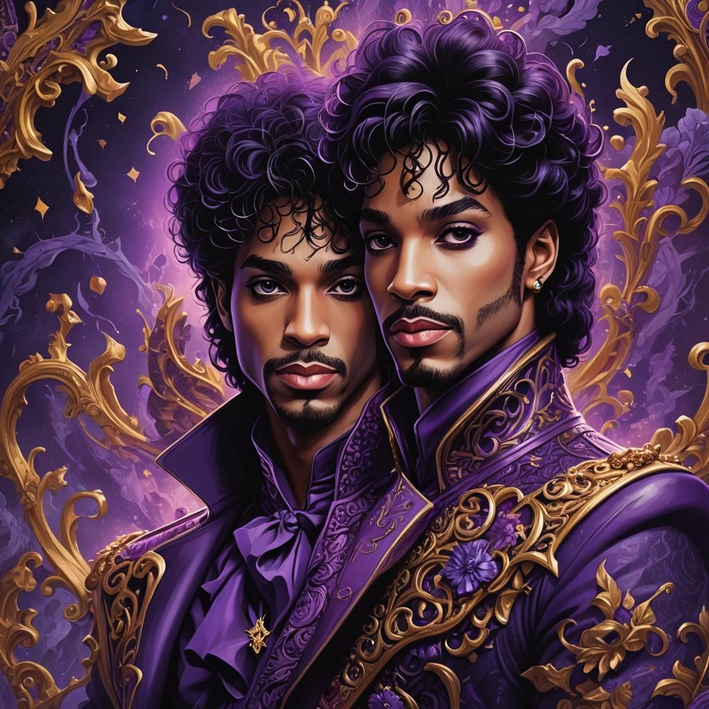 Prince Digital Art with Purple Hues