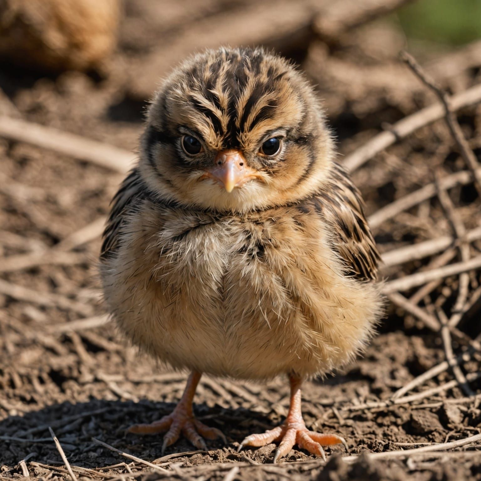 Grumpy Chick Cartoon Illustration