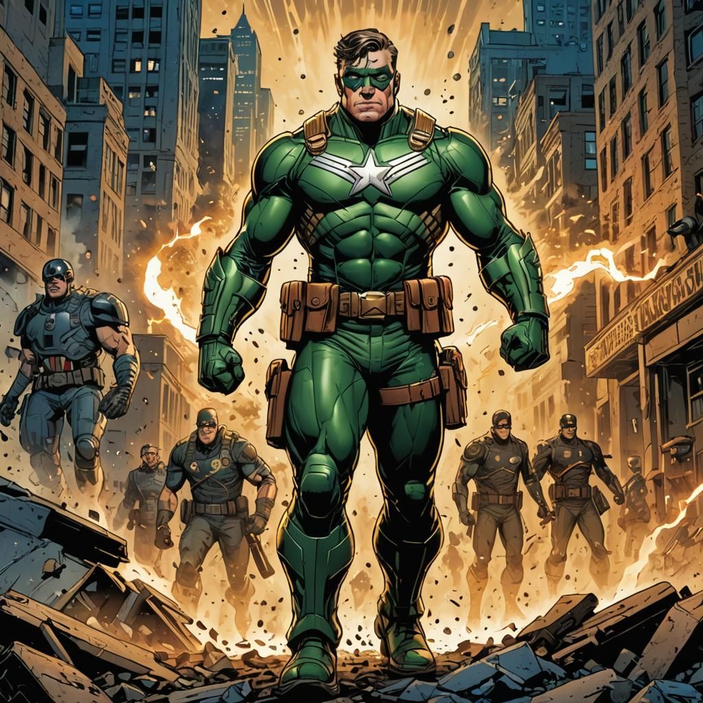 Sergeant Saskatchewan Superhero in Comic Book Art