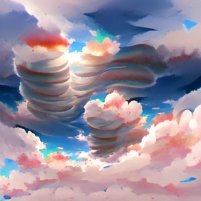 Fluffy White Clouds in a Blue Sky