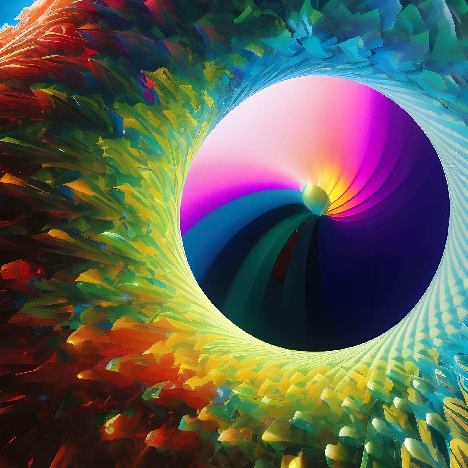 Intricate Geometric Abstract in Hyperreal Style