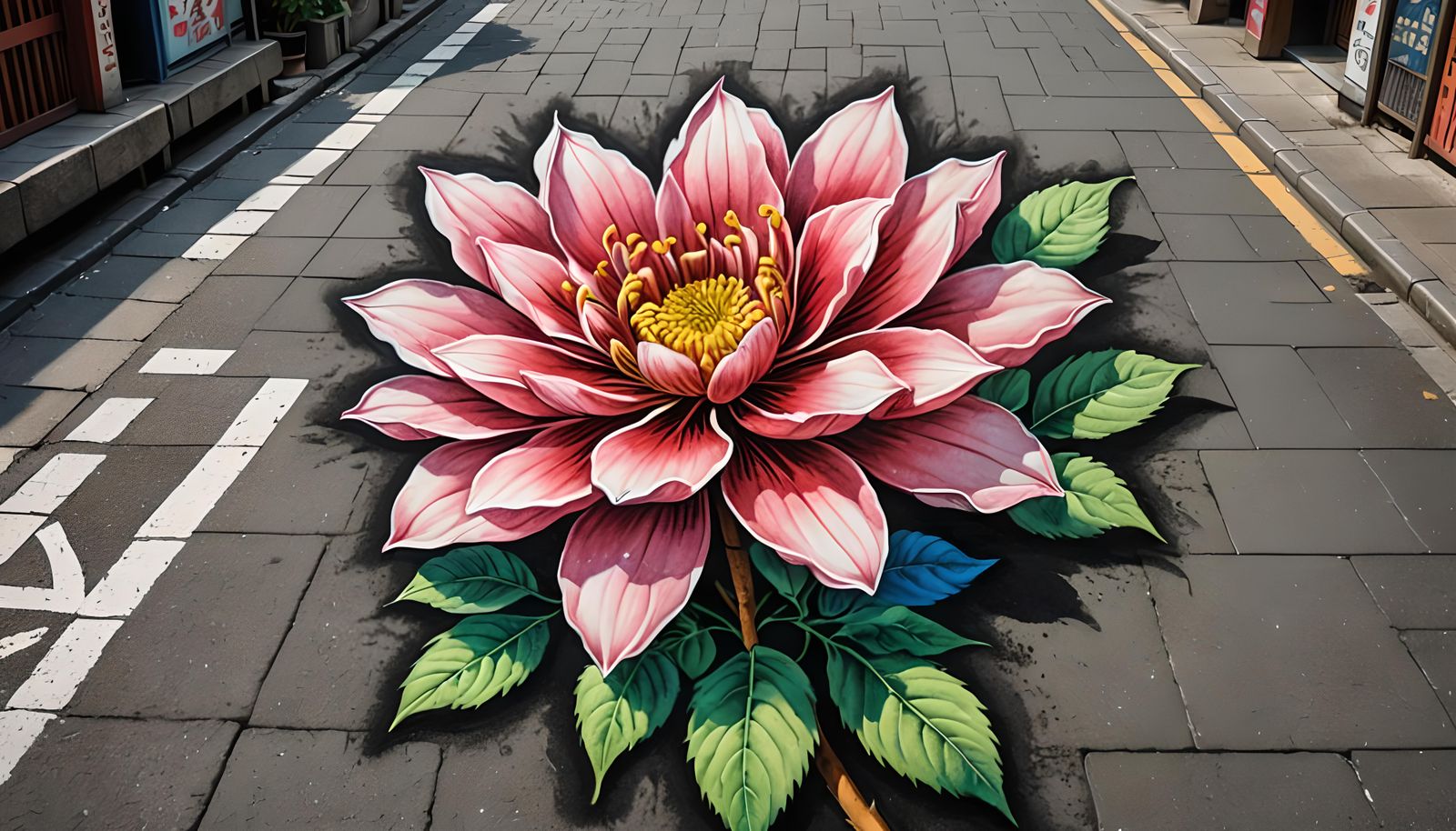 Pop Art Chalk Pastel Flower in Japan