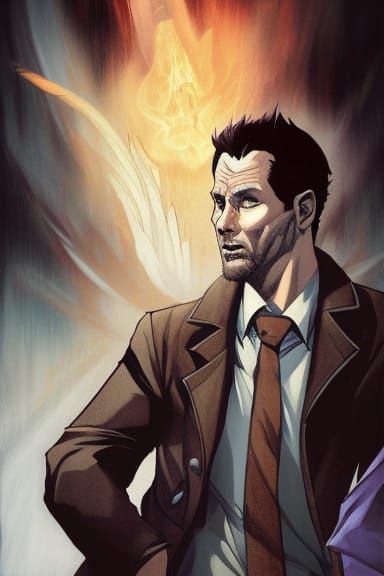 John Constantine Portrait Inspired by Comic Book Art