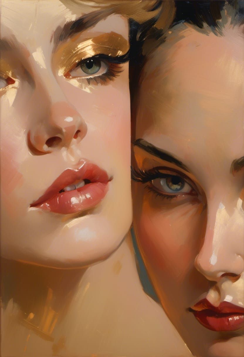 Victorian Women in Style of Edward Cucuel