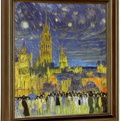 Vampire Soul Cityscape in Expressionist Style