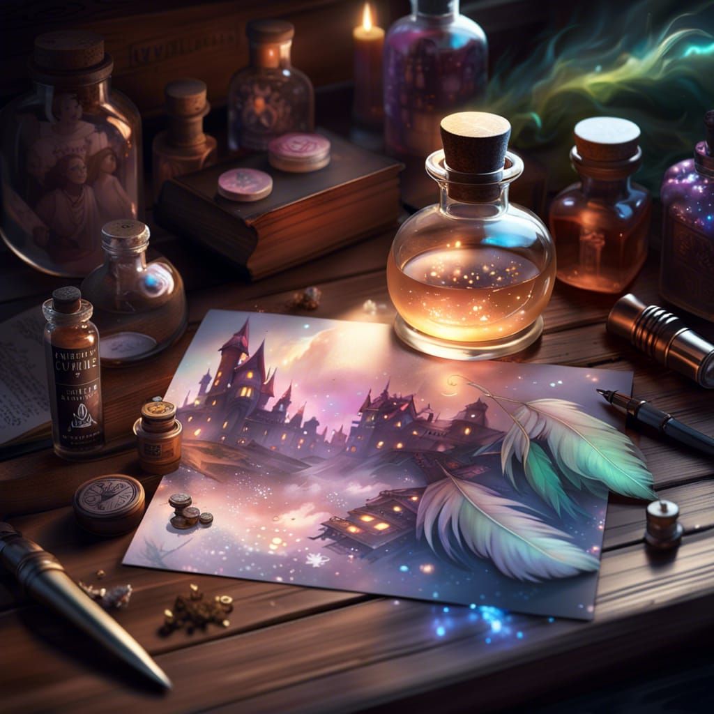 Magical Fairy Postcard with Luminescent Details