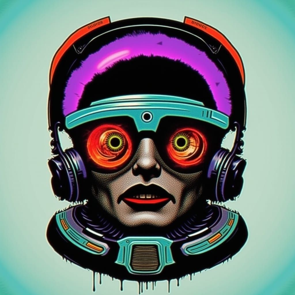 Retro-Futuristic Sci-Fi Cartoon