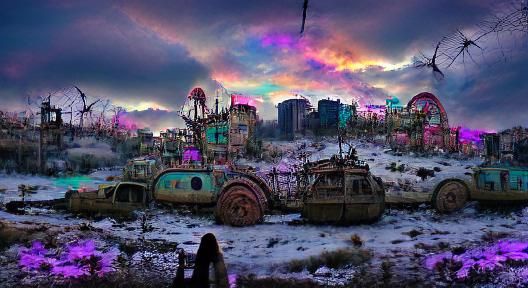 Post-Apocalyptic Wonderland: AI Generated Image