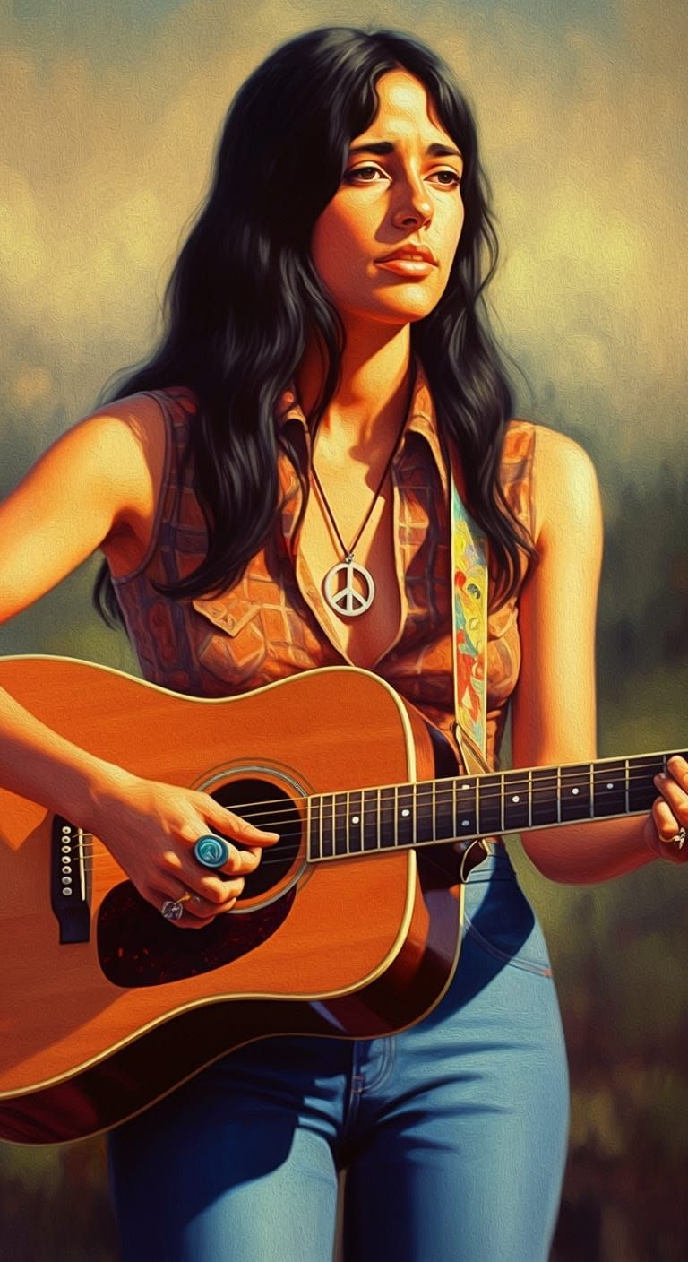 Young Serene Musician in Impasto Oil Painting