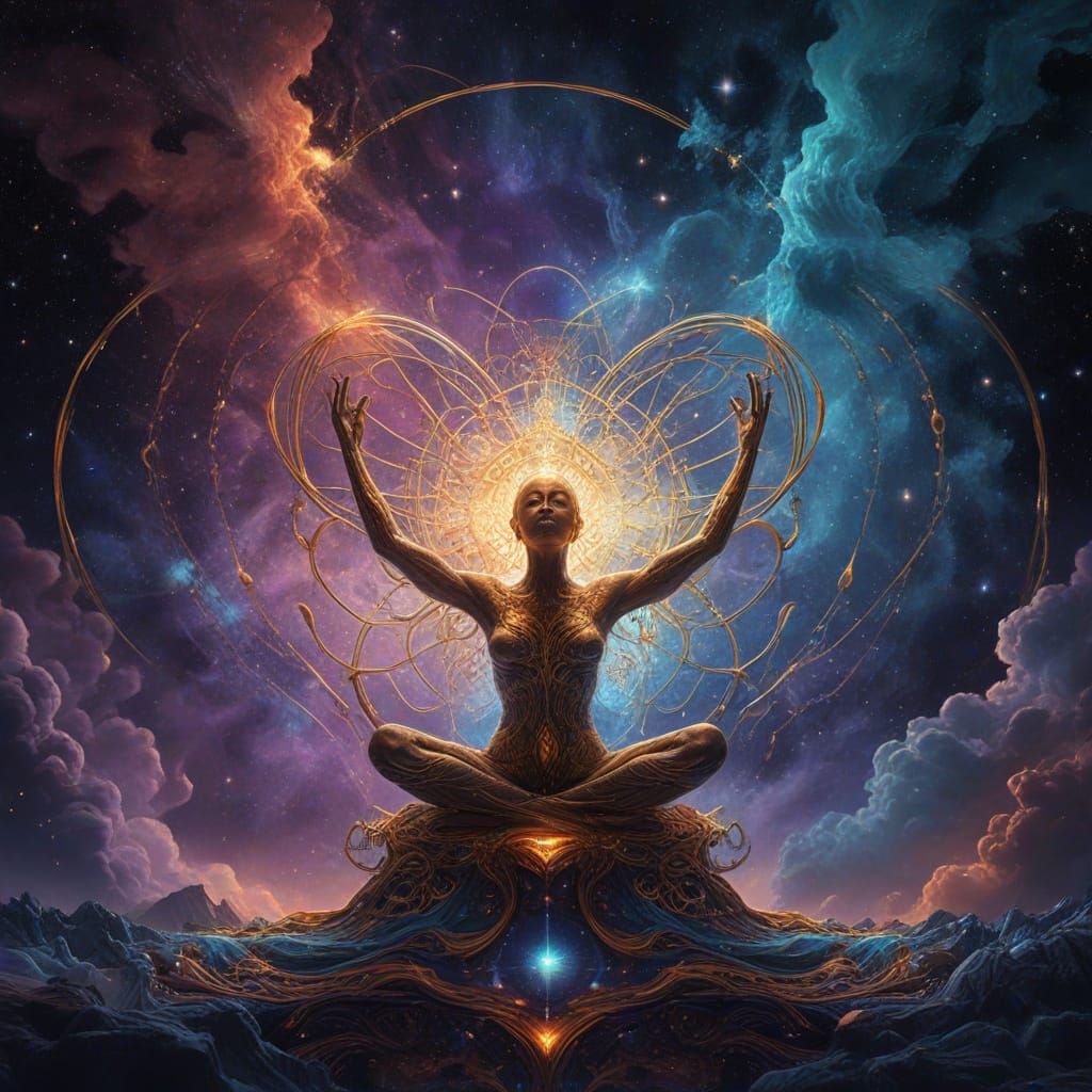 Cosmic Weaver Creates Reality in Nebula's Heart