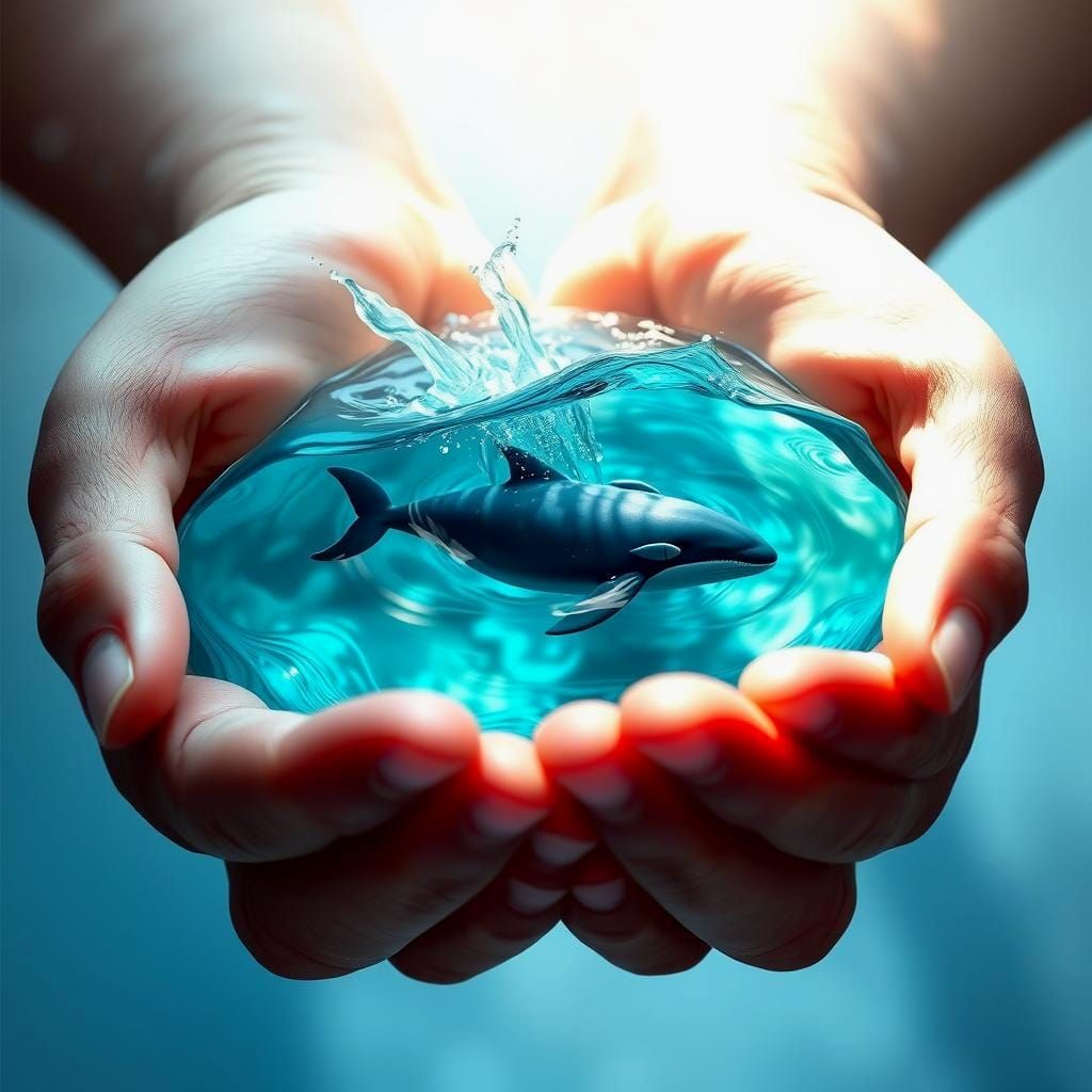 Miniature Ocean Held in Gentle Hands