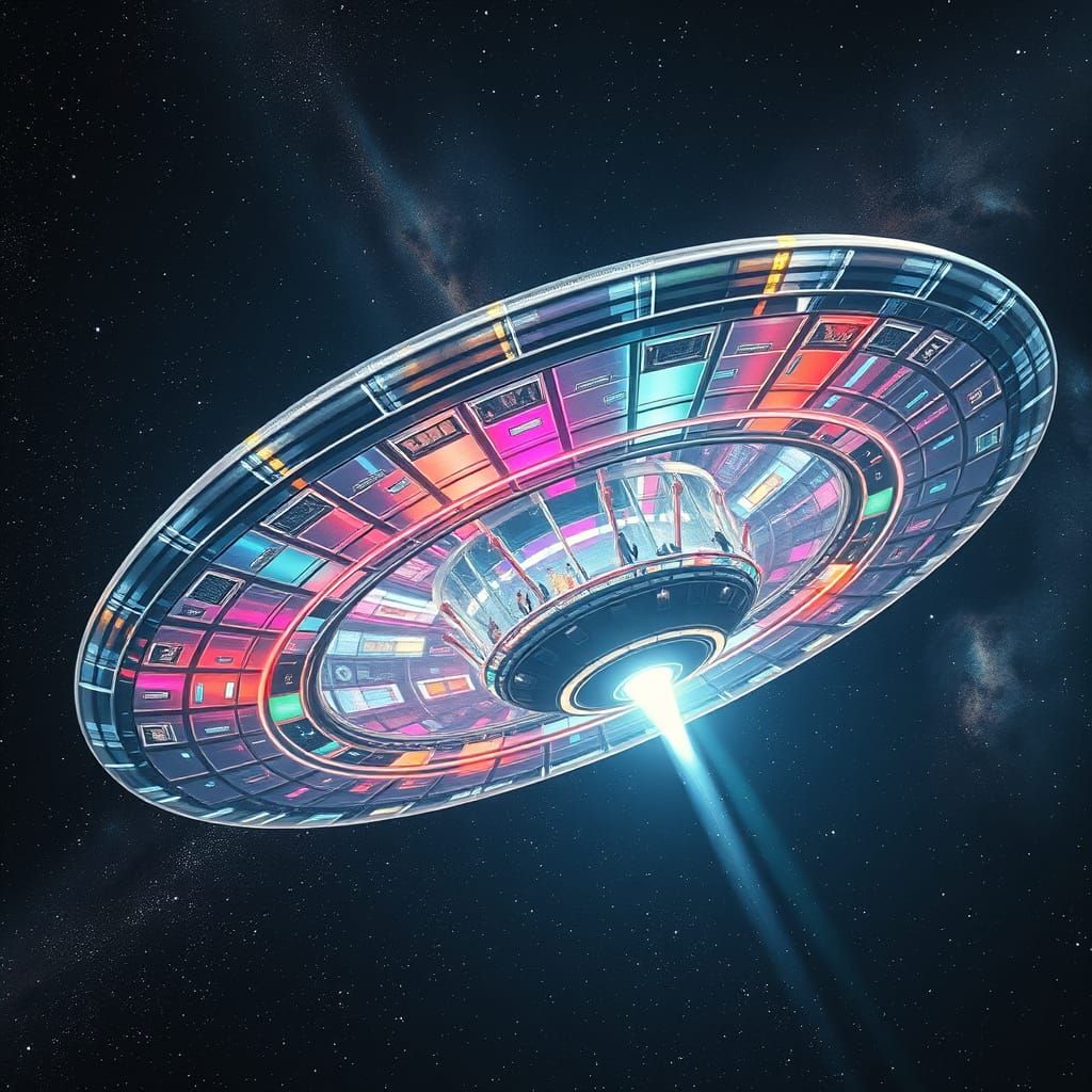 Celestial Oasis: A Shimmering Space Station in the Heart of ...