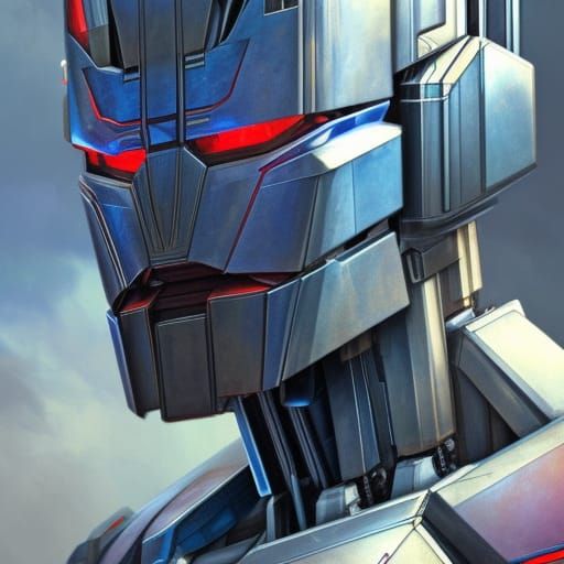 Optimus Prime Portrait in Hyperrealism Style