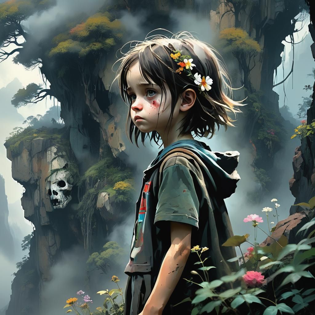 Child of Life and Death at Cliff's Edge