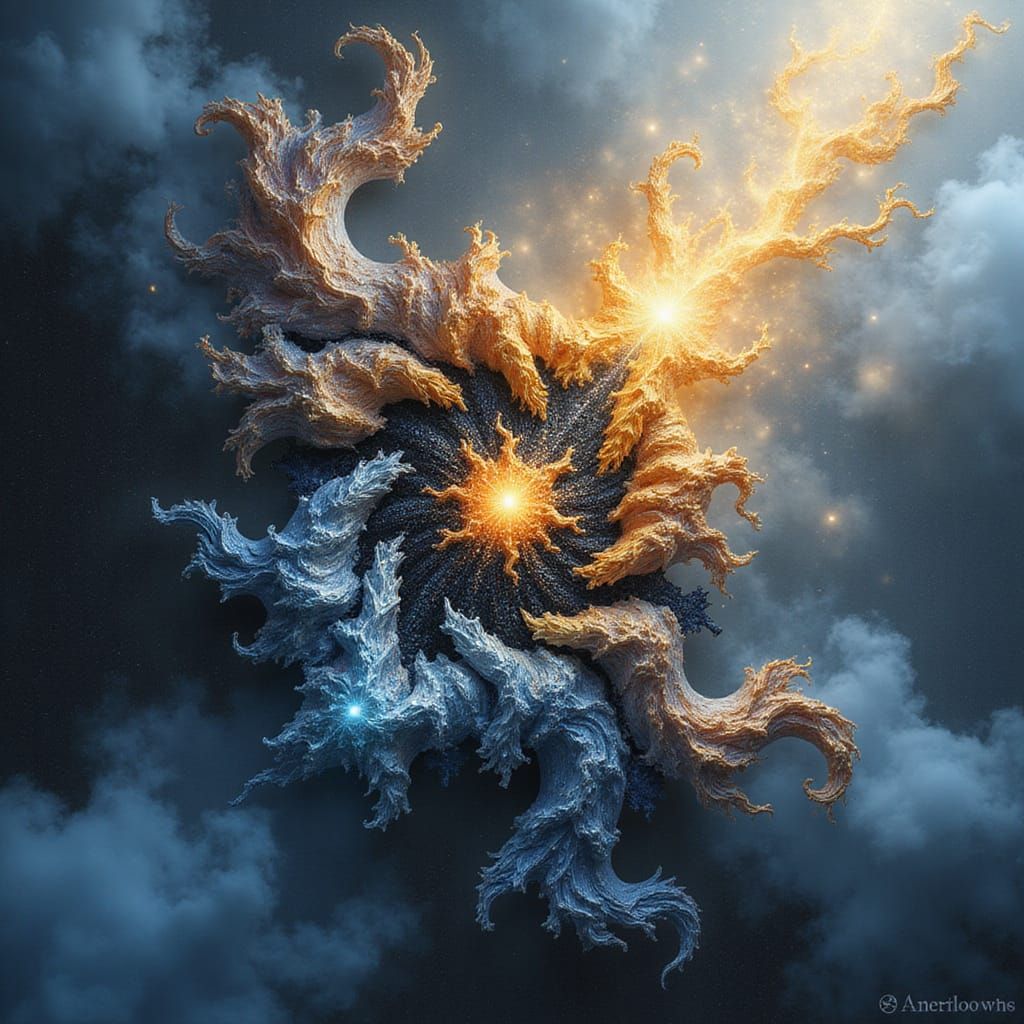 Ethereal Cosmic Abstraction in Vibrant Colors