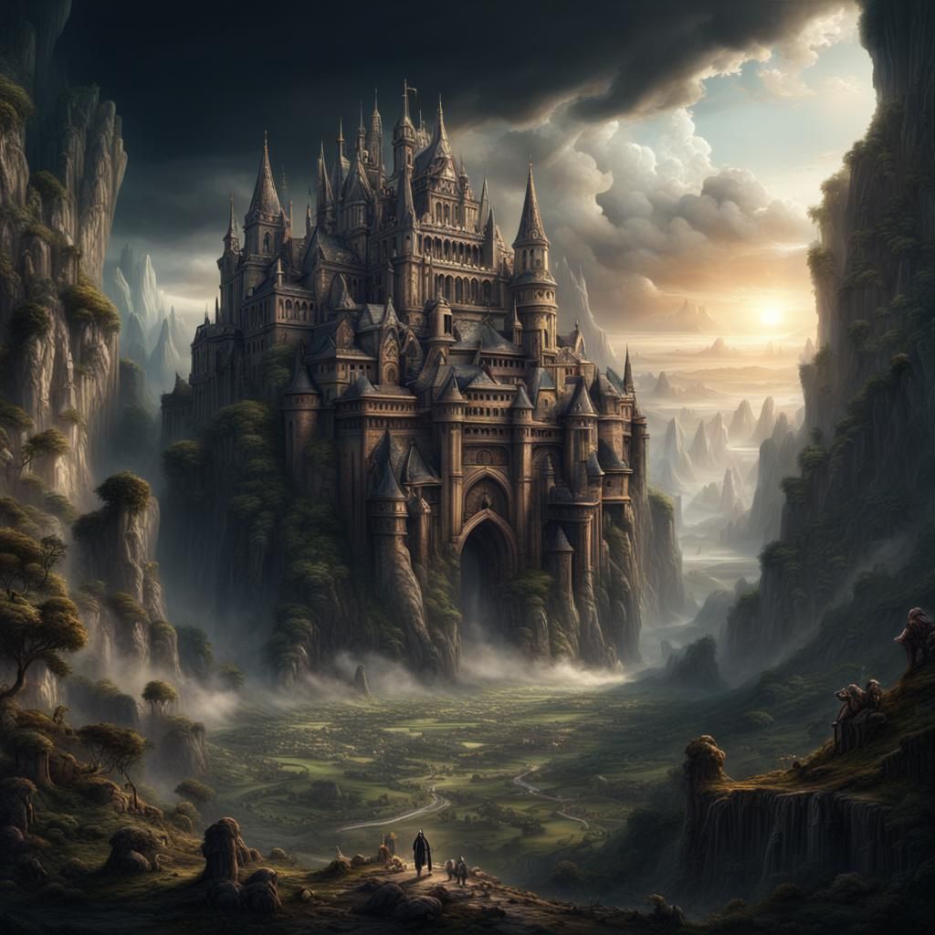 Epic Conquest in Digital Matte Painting Style
