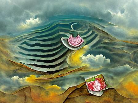 Ace of Cups Landscape in Bendre Style