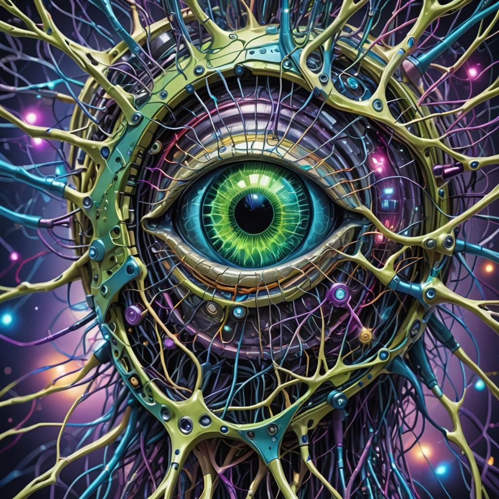Futuristic Bionic Eye Signals: Neurorealistic Digital Art