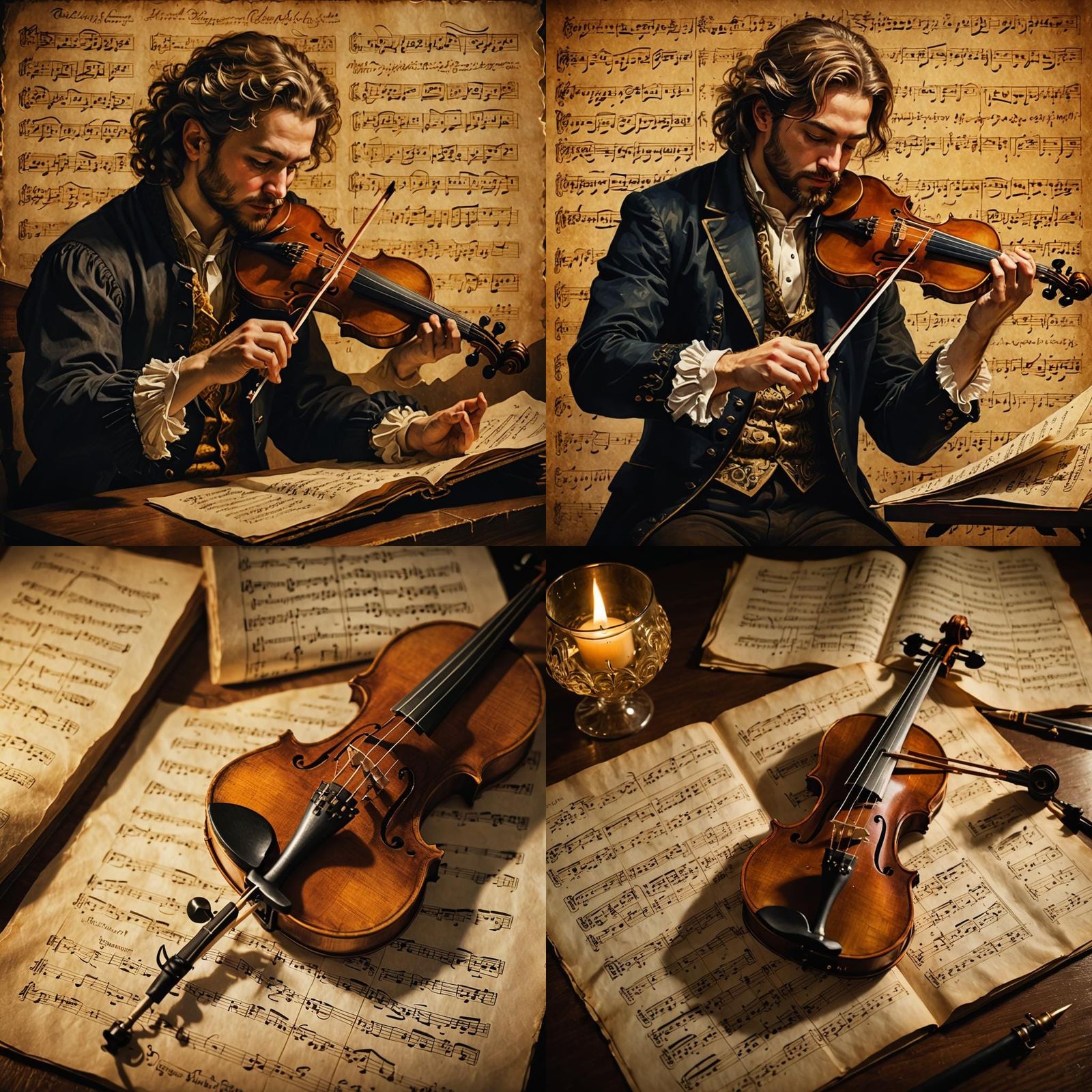 Baroque Violinist Plays Musical Canon in Candlelight