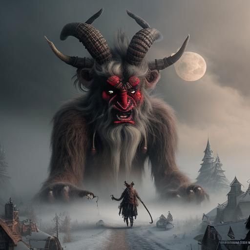 Detailed Digital Painting of Krampus