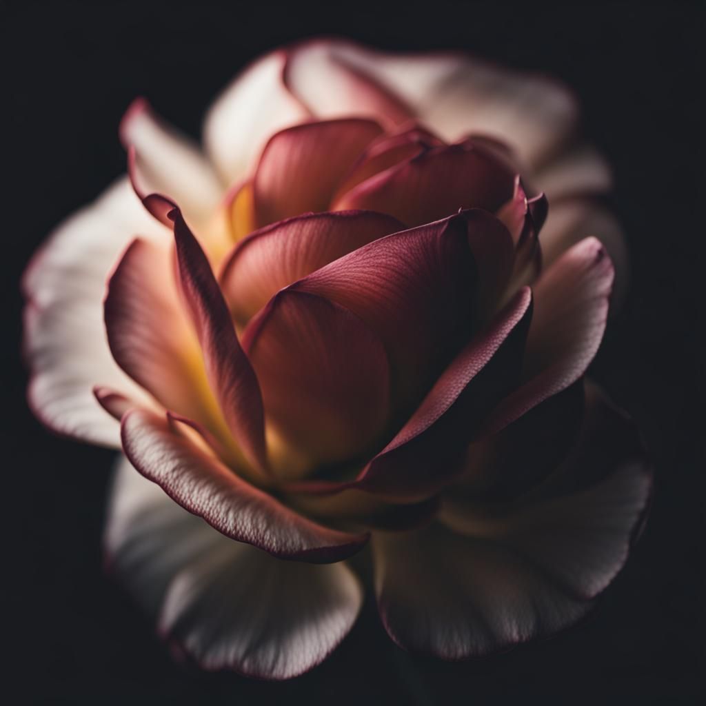 Refractive Single Petal Rose: Sharp Focus Photography