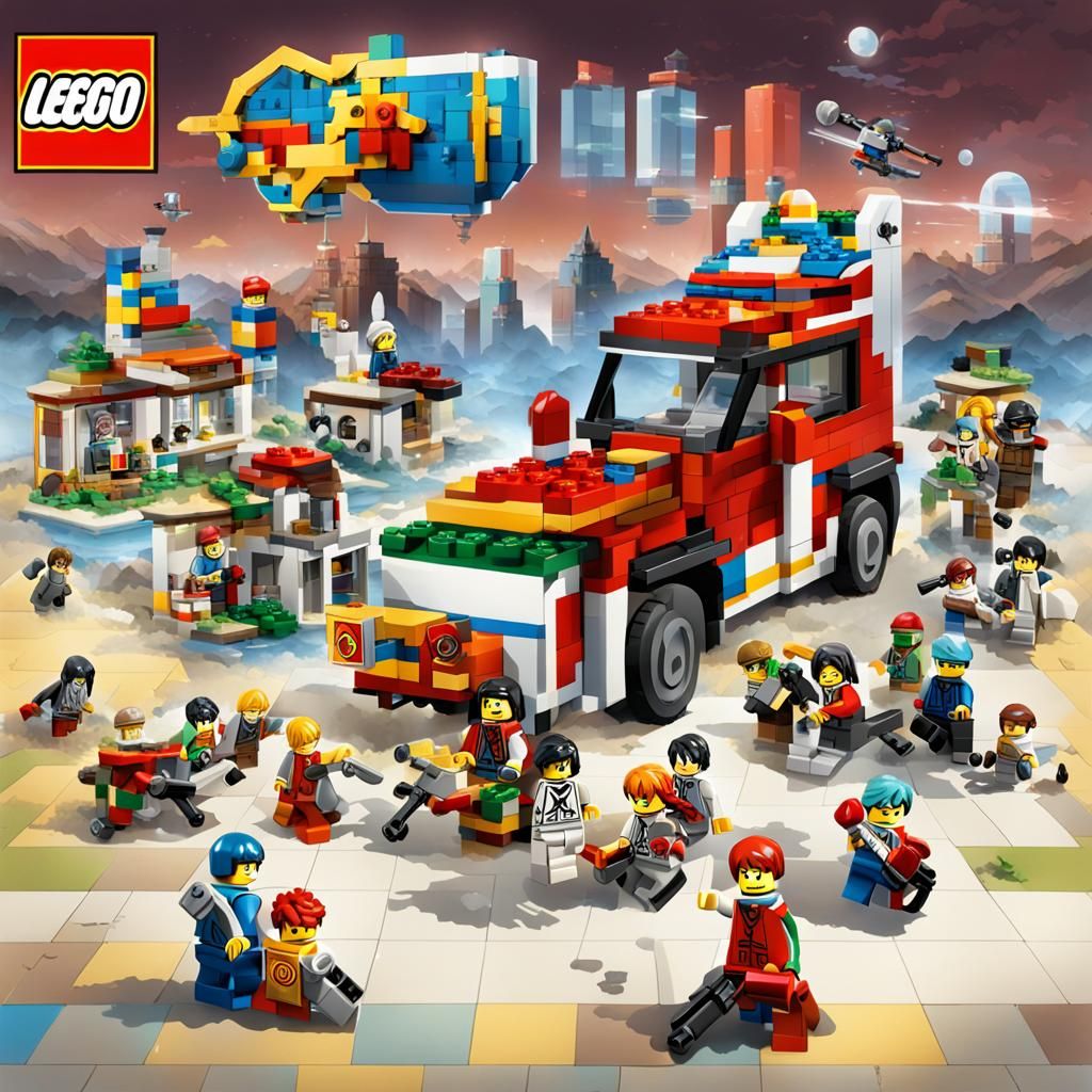 Anime-Style LEGO Creation in Japanese Manga Art