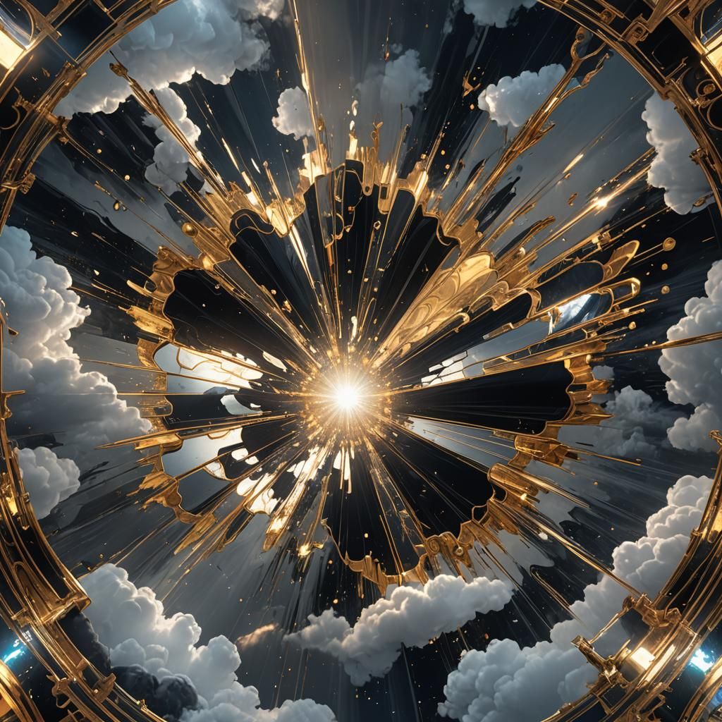 Light God in Flight Reflected in Mirror