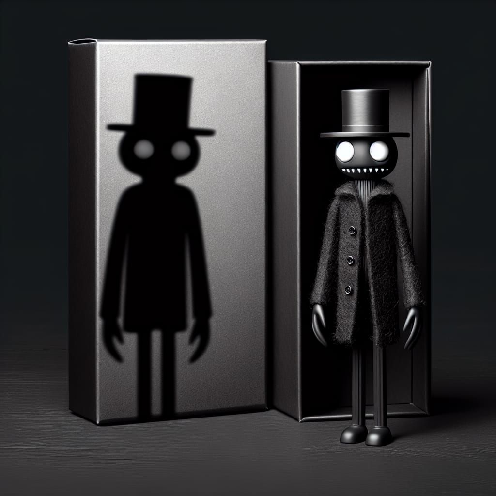 Miniature Dark Figure Toy in Top Hat and Coat