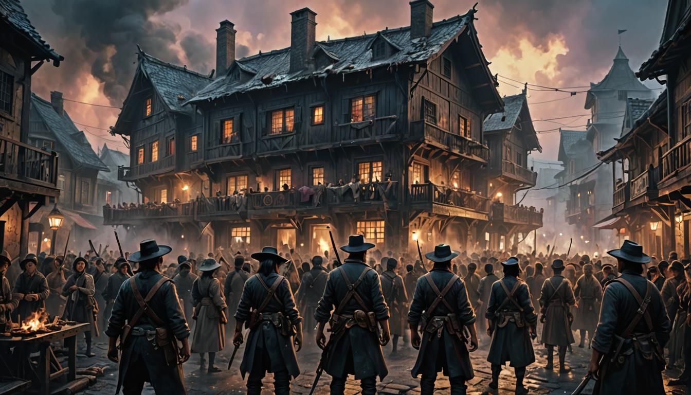 Dark Fantasy Meung Market Gathering, Detailed Concept Art