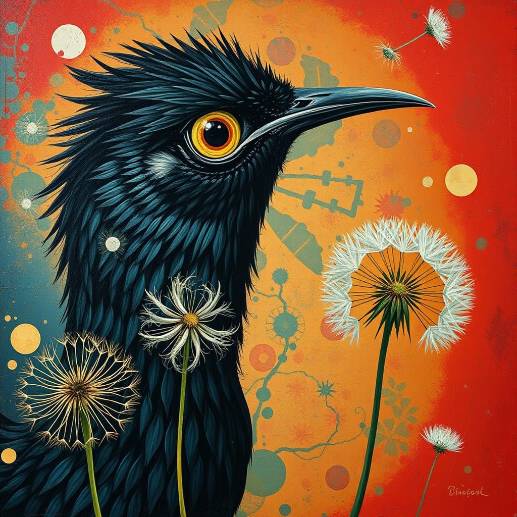 Hyperdetailed Fantasy Dandelions in Vibrant Graffiti Style