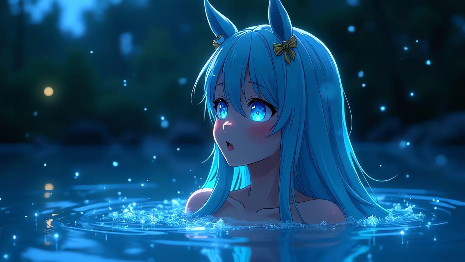 Magical Anime Horse Girl in Steamy Hot Mud Bath