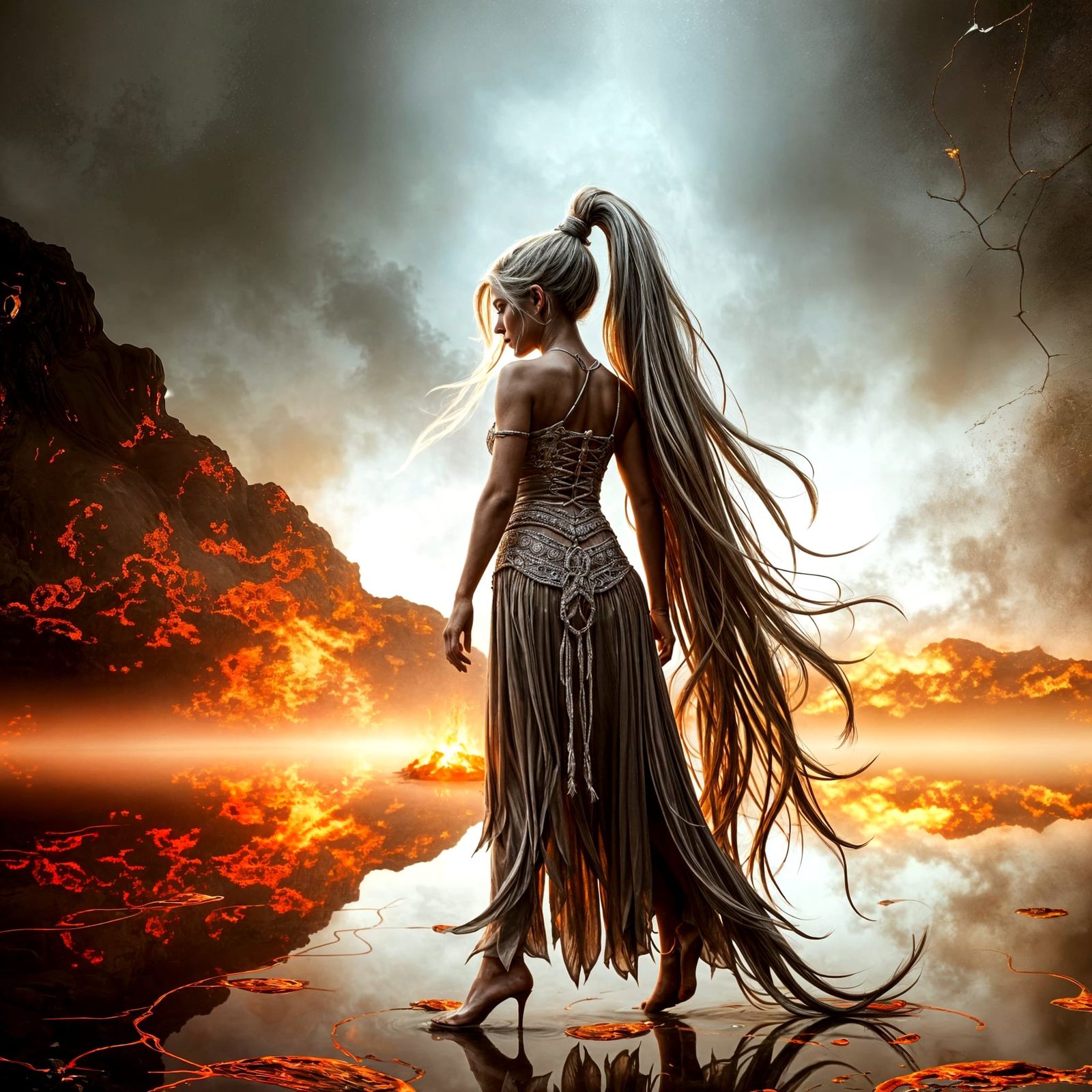 Ethereal Goddess of Lava and Copper Beauty