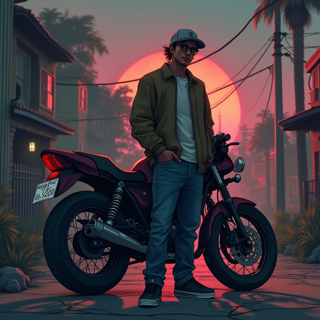 CJ Poses in Gritty San Andreas Cell Shade