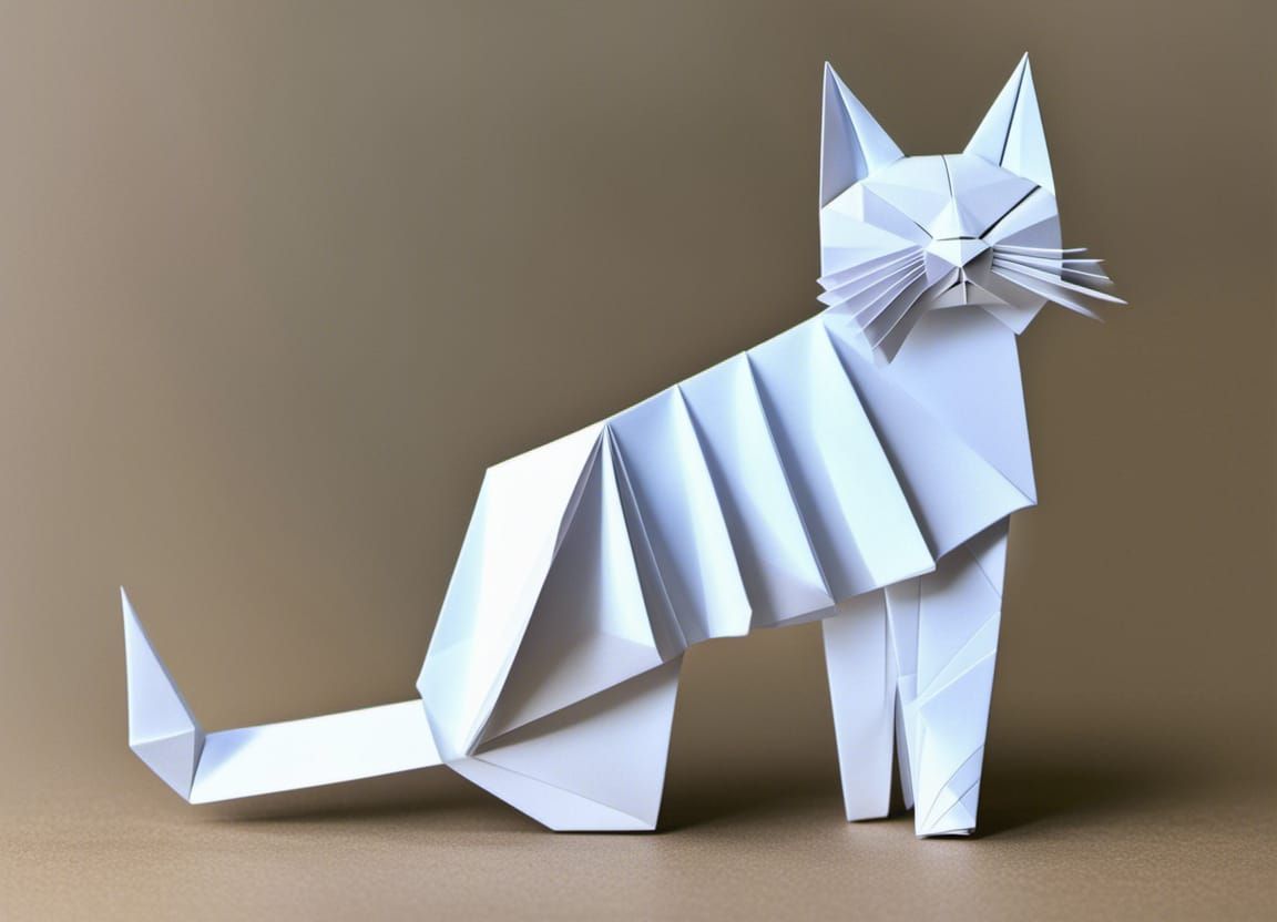 Origami Cat: Pleated Paper Art