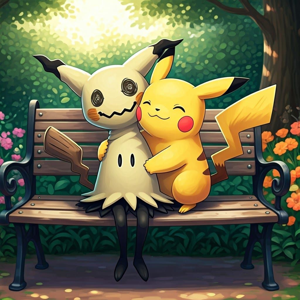 Whimsical Friends in a Lush Garden