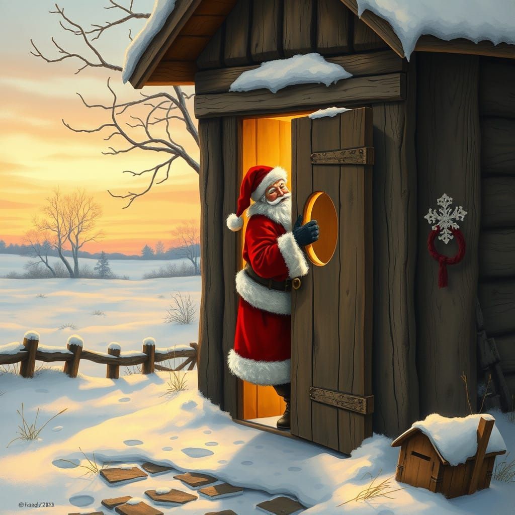 Santa Enters a Whimsical Winter Wonderland