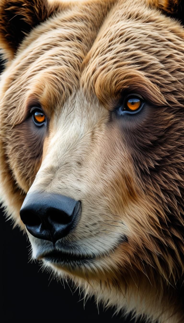 Kodiak Bear Close-up in Pastel Nursery Art Style