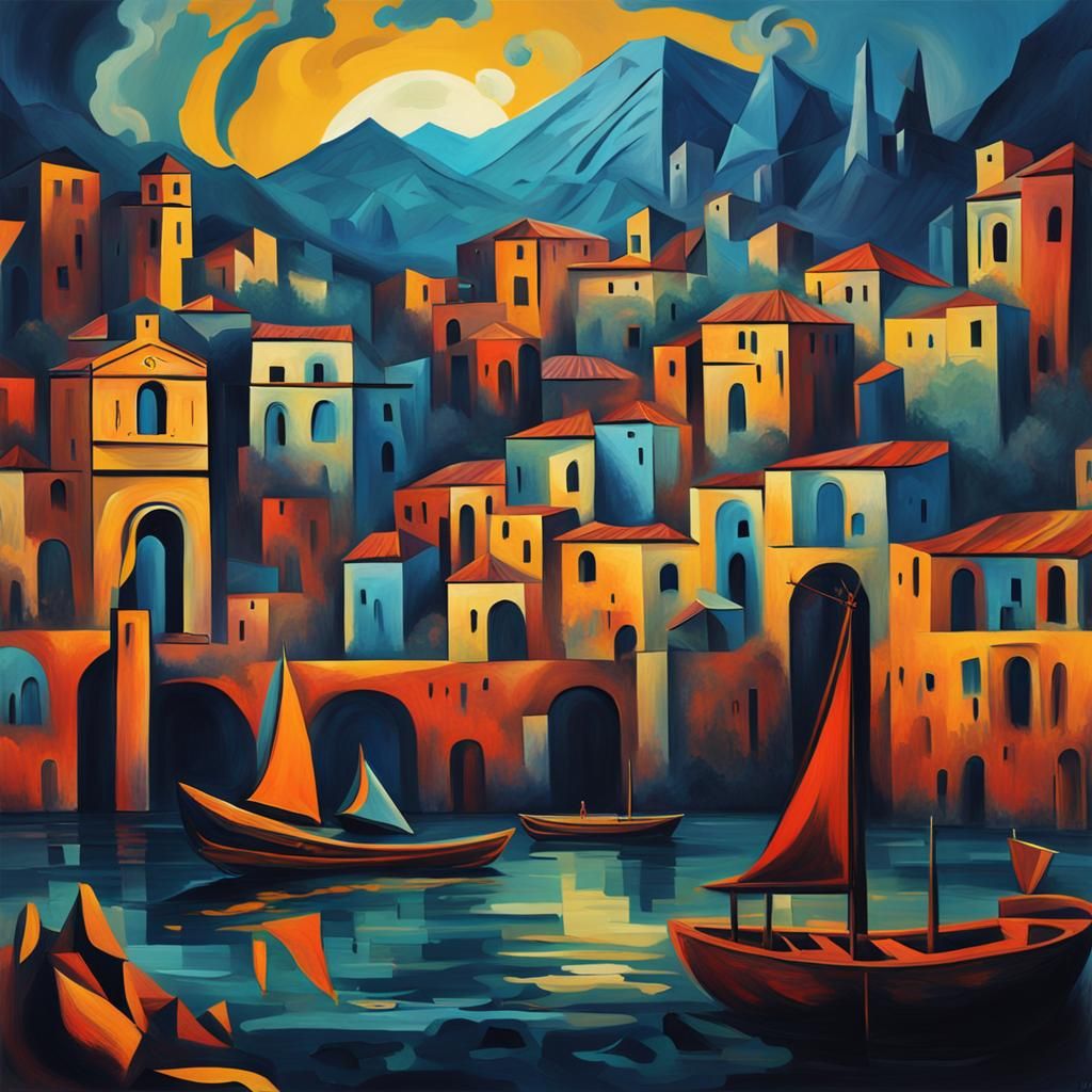 Detailed Matte Painting in Fantasy Concept Art Style