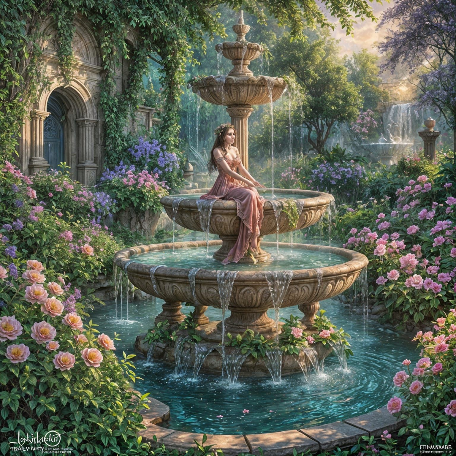 Enchanting Fairy Garden Fountain with Magical Glow