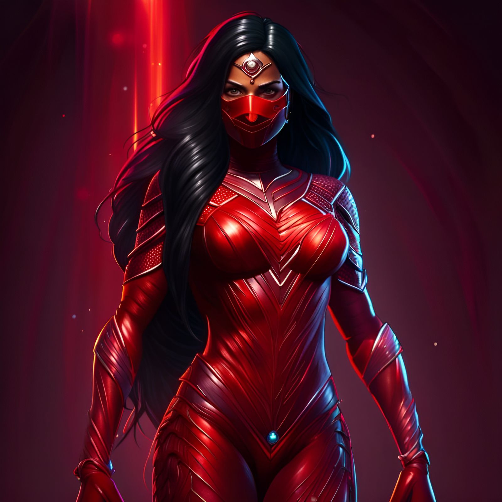 Indian Superheroine in Burning City: Hyperdetailed 8K