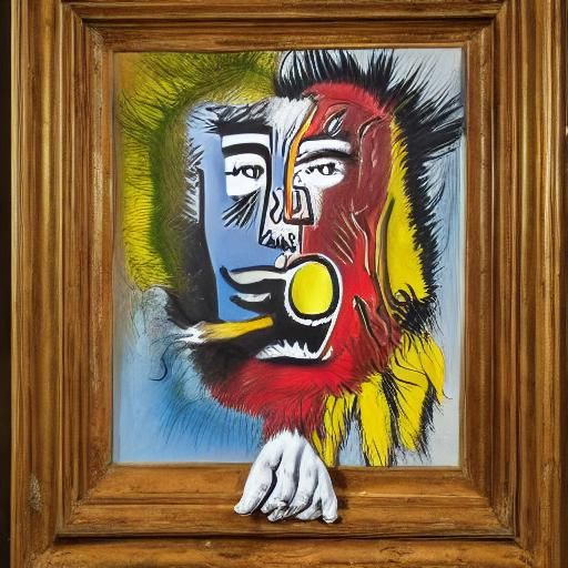 Cowardly Lion in Surrealist Style