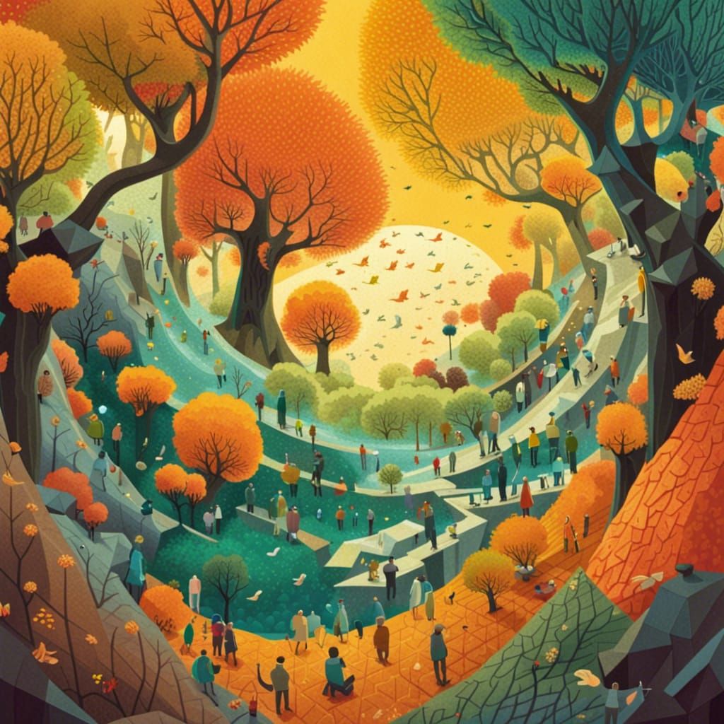 Changing Seasons Around the World Illustration