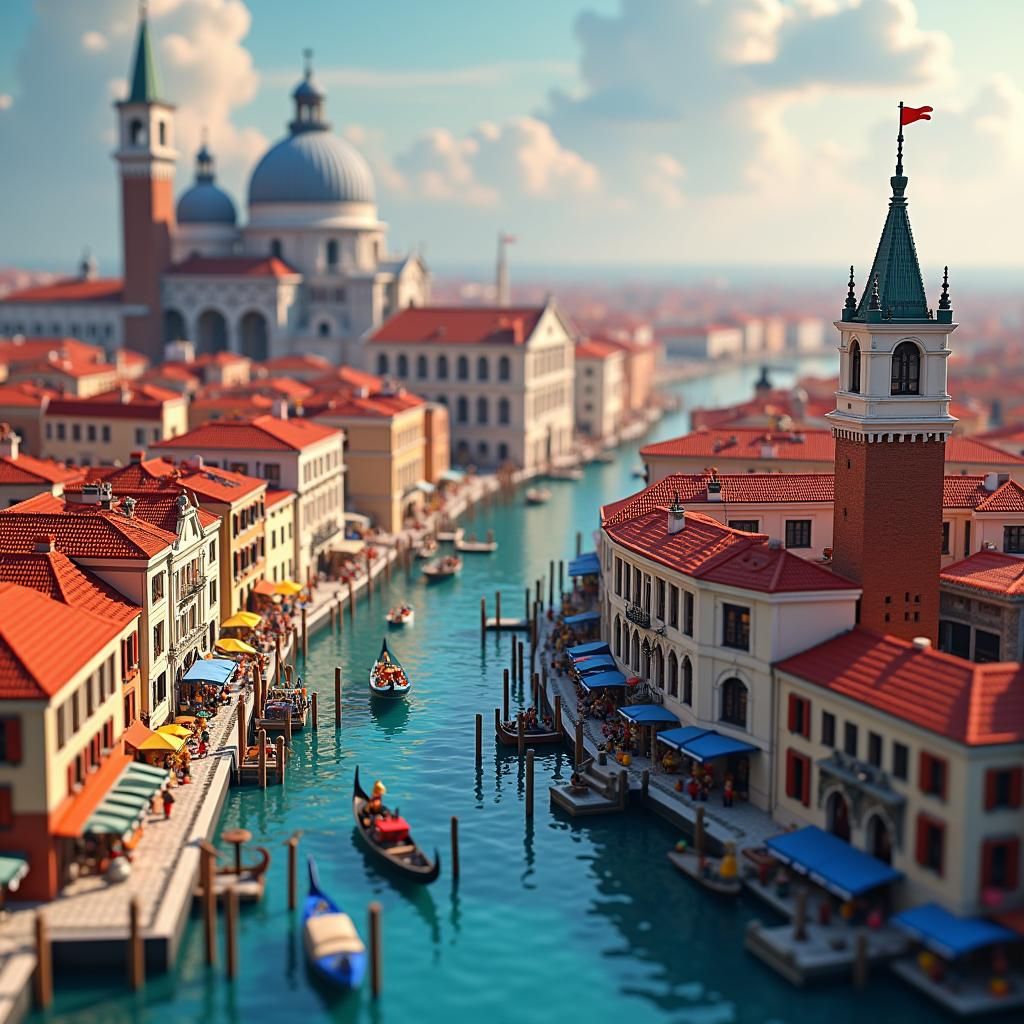 Lego Venice Cityscape with Fantasy Backdrop