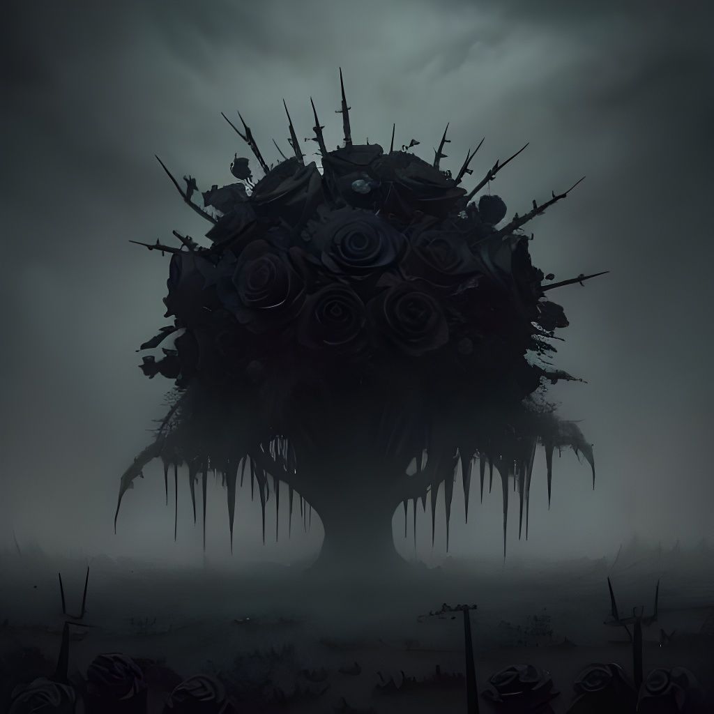 Sinister Black Rose Bouquet in Gothic Style