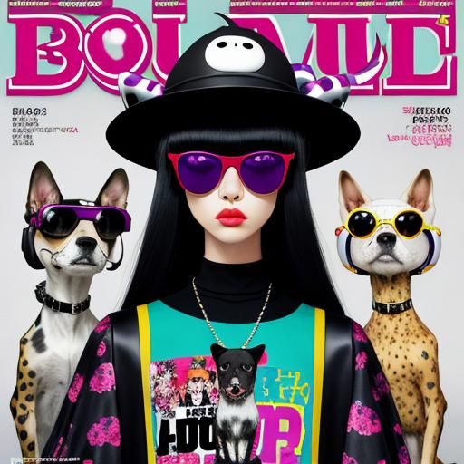 Harajuku Canine Alien on Fashion Magazine Cover