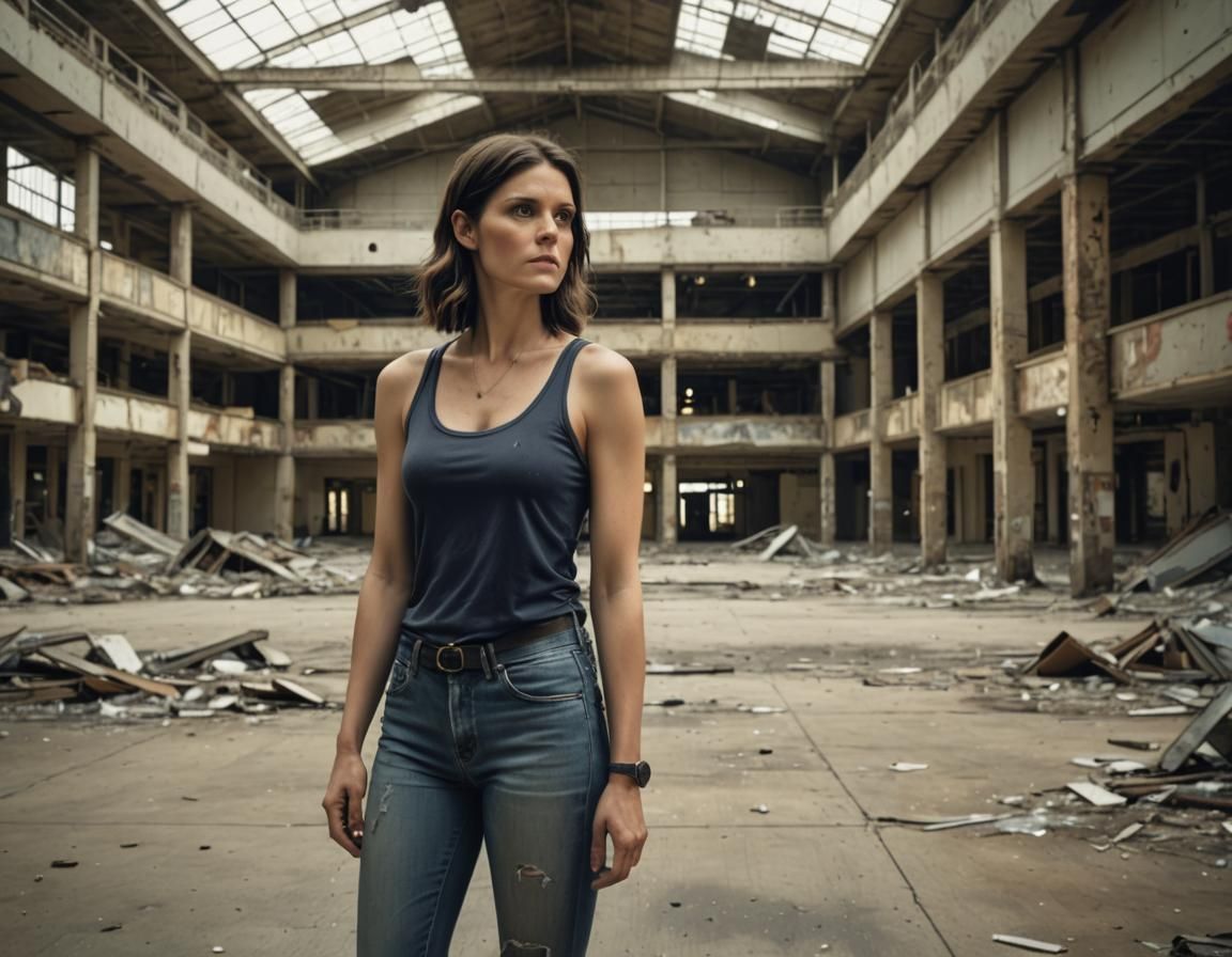 Morgan Webb in Abandoned Mall, Comic Book Art