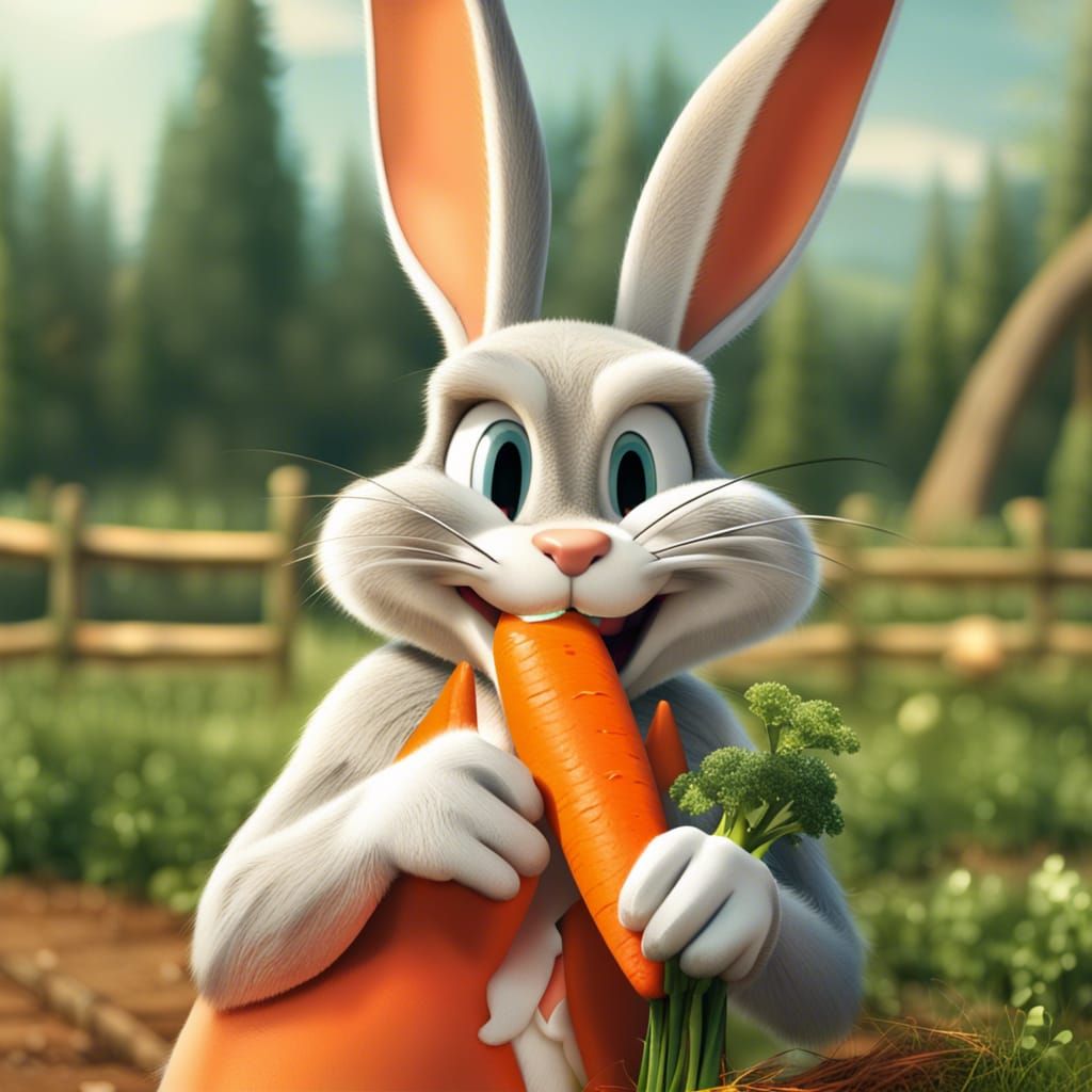 Bugs Bunny Eating a Carrot